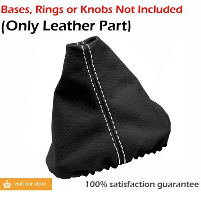 Leather Manual & Brake Boot Cover for VW Jetta Golf MK3 (1991–1998) White Stitch
