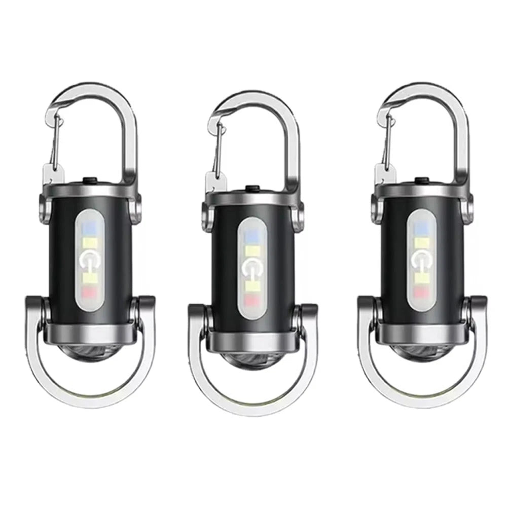 3X LED Keychain Light for Camping, Waterproof Pocket Torch