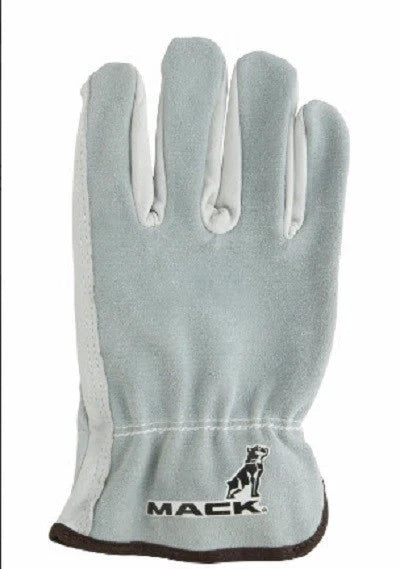 Mack Trucks Bulldog Gray Leather Winter Gloves (All Purpose)