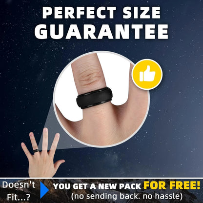 Set of 4 Silicone Wedding Rings for Men (11.5-12) - Black