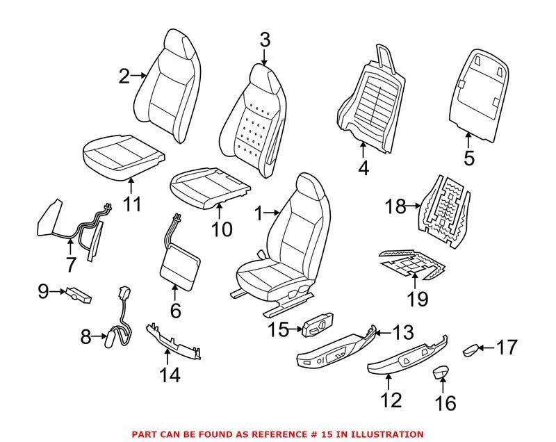 Genuine OEM Power Seat Switch 61319275072 for BMW (2012–2018)