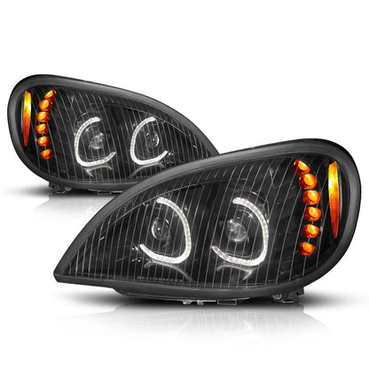 Pair of LED DRL Dual Projector Headlights for Freightliner Columbia (2004–2017)