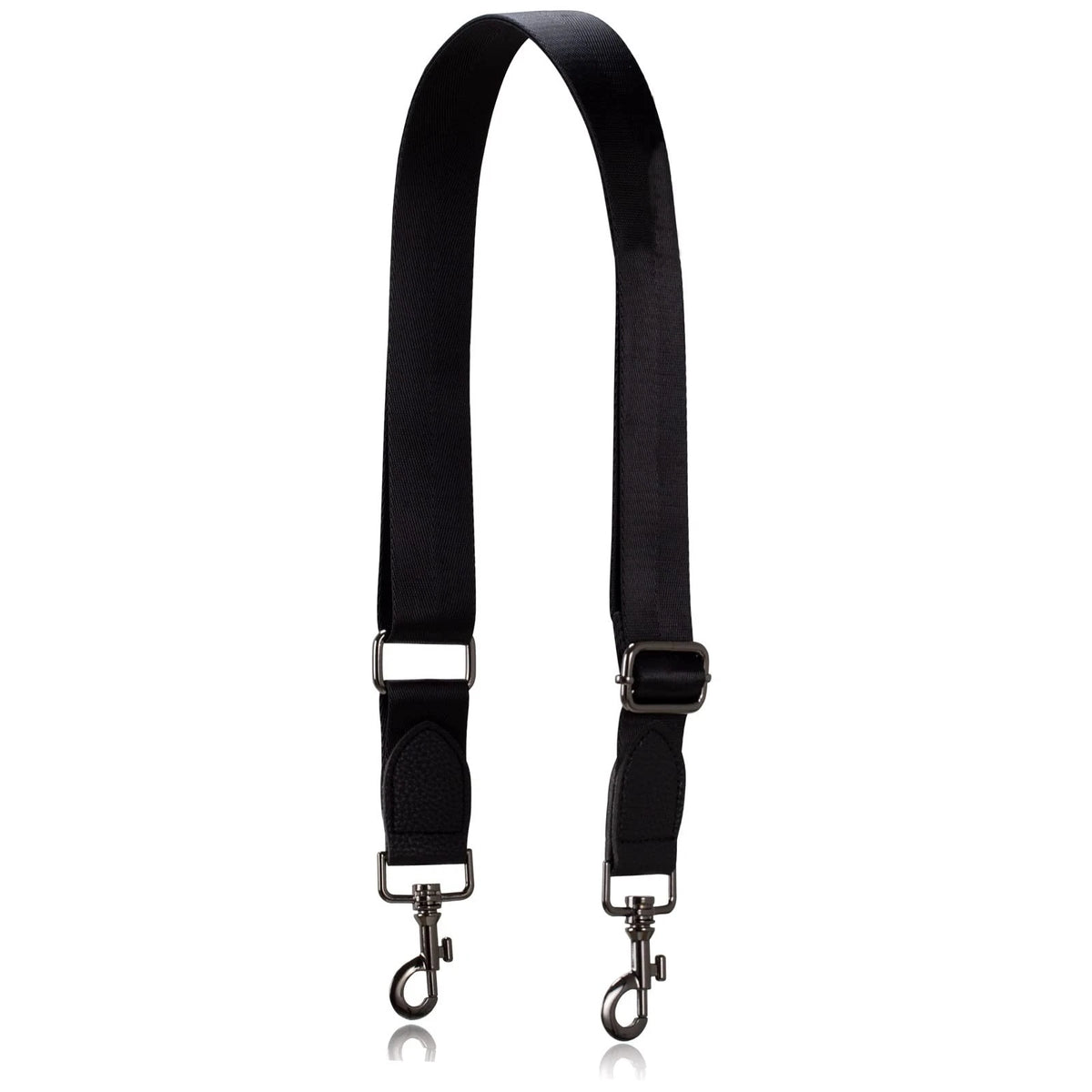 Wide Purse Strap for Allzedream (1.5 inches, Black Leather)