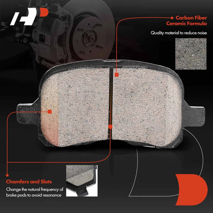 Set of 4 Front Ceramic Brake Pads for Toyota Corolla, Chevy Prizm (1998–2002)