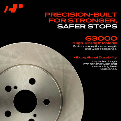 Set of 2 Front Side Disc Brake Rotors for Toyota Corolla (2019–2022) 12044206, 12144206