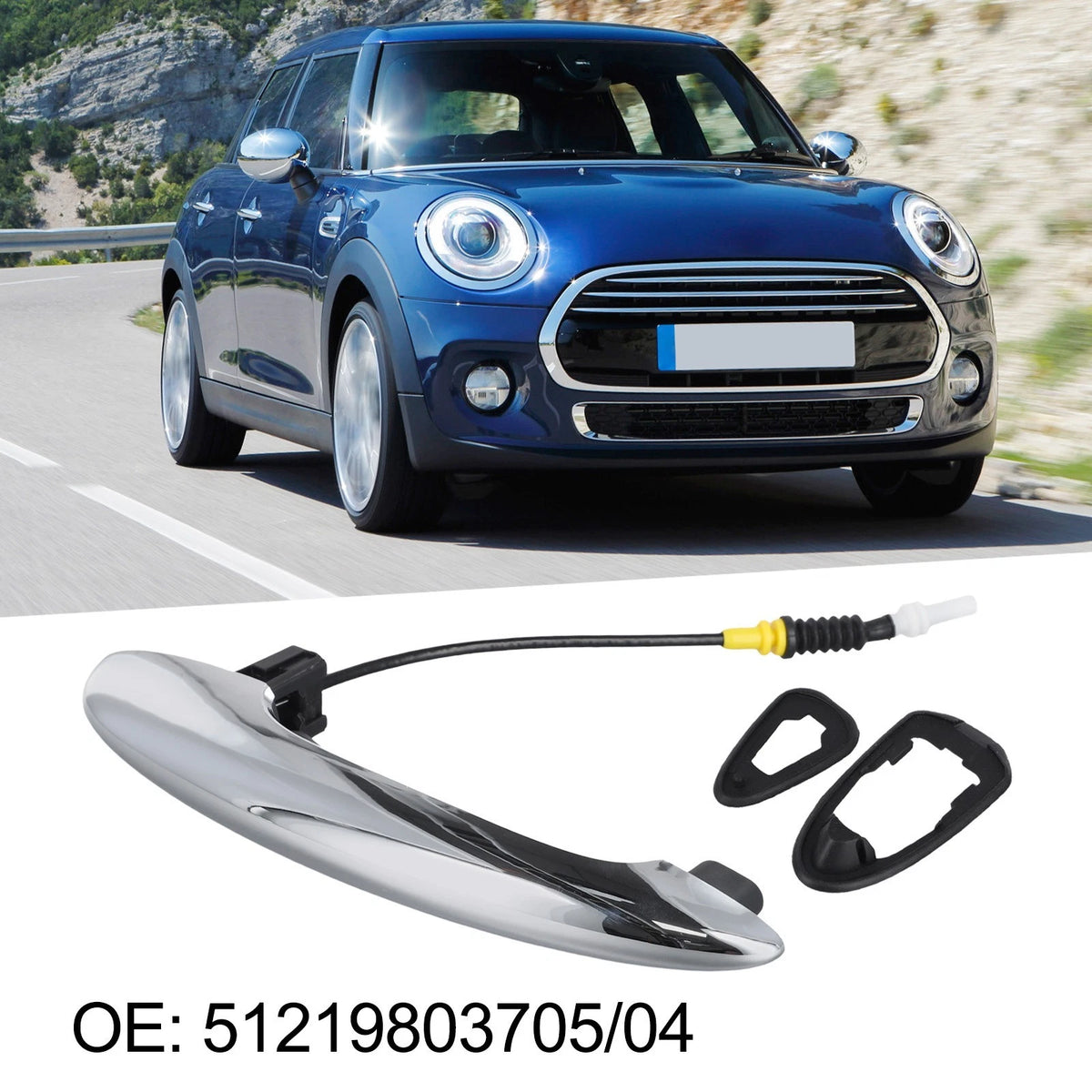 Chrome Rear Door Handle for Mini R60 (2010–2016)