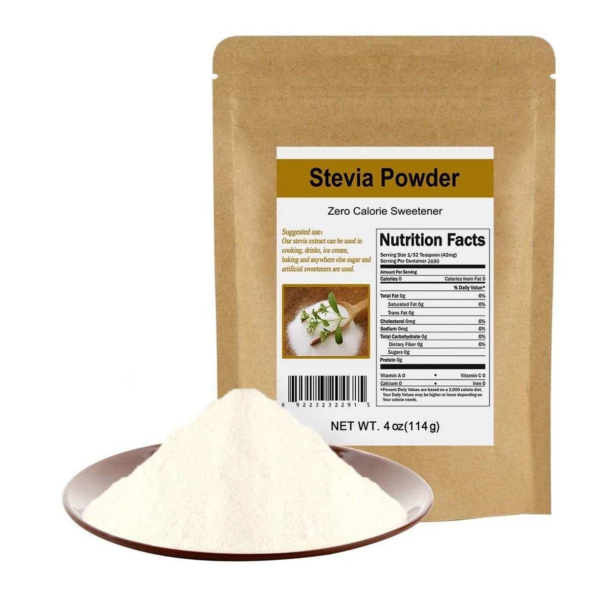 Stevia Powder Extract Natural Sweetener 4 Ounce (Pack of 1)