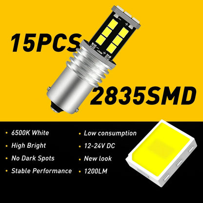 Set of 4 P21W 1156 LED White Reverse Light Bulbs for EV (Error Canbus Free)