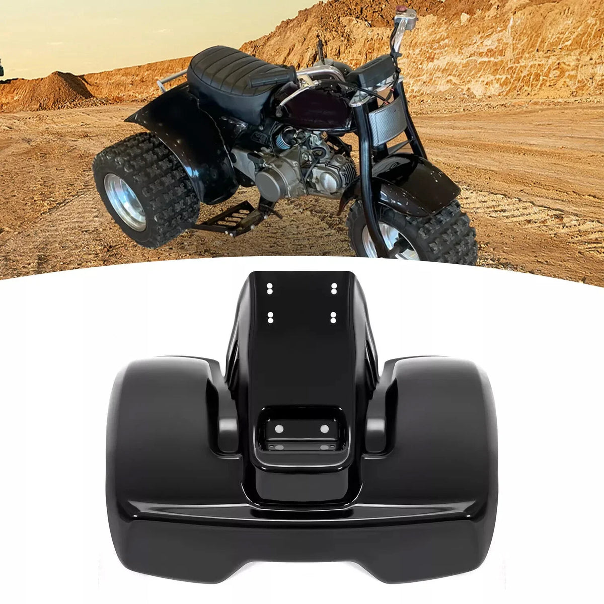 ABS Plastic Painted Black Rear Fender for Honda ATC70 (1978–1985)