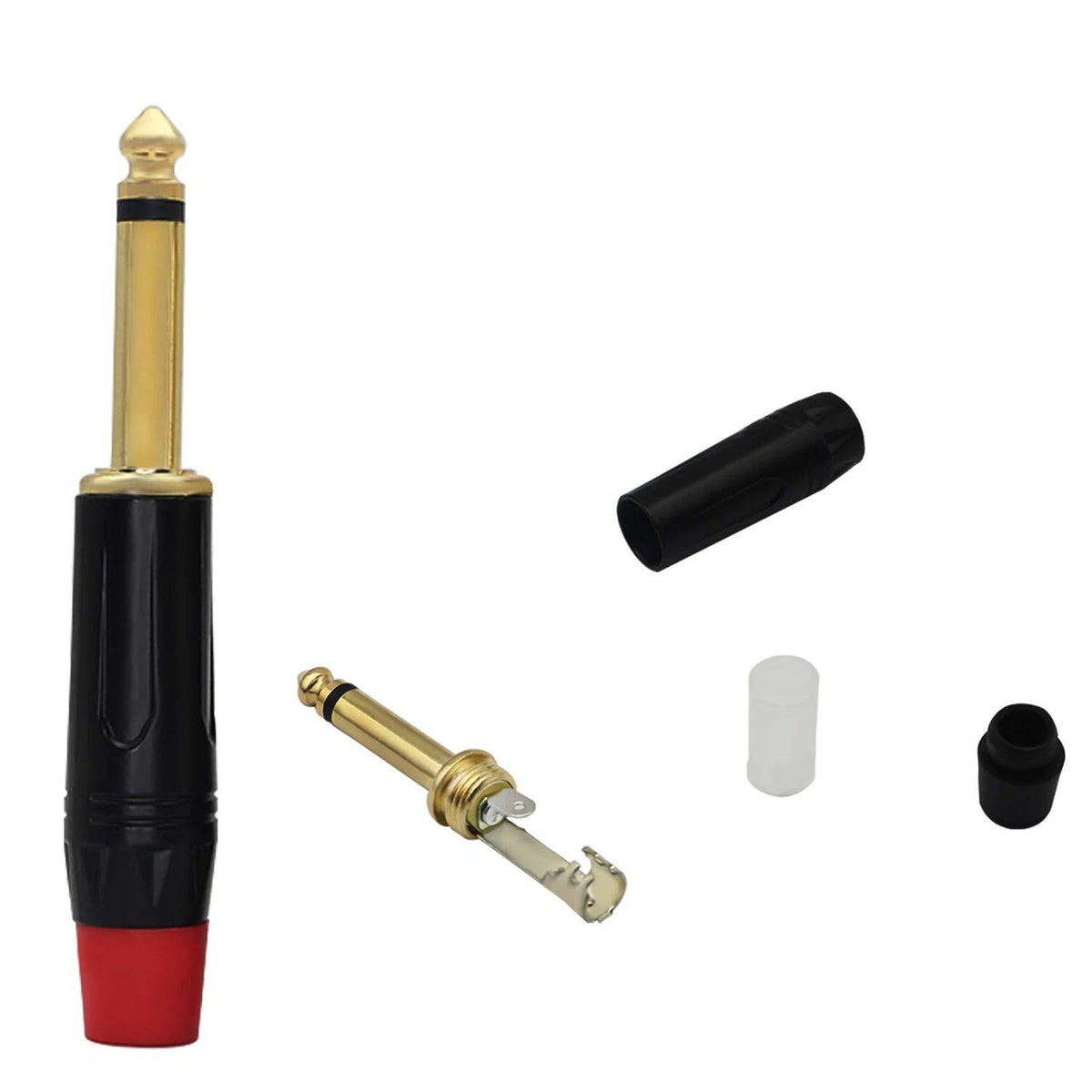 10Pcs 1/4" TS Mono Male Plug Audio Guitar Cable Jack Connector