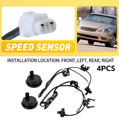 4Pcs ABS Wheel Speed Sensor Kit for Lexus ES300 ES350 Toyota Camry Avalon Solara (2002–2012)