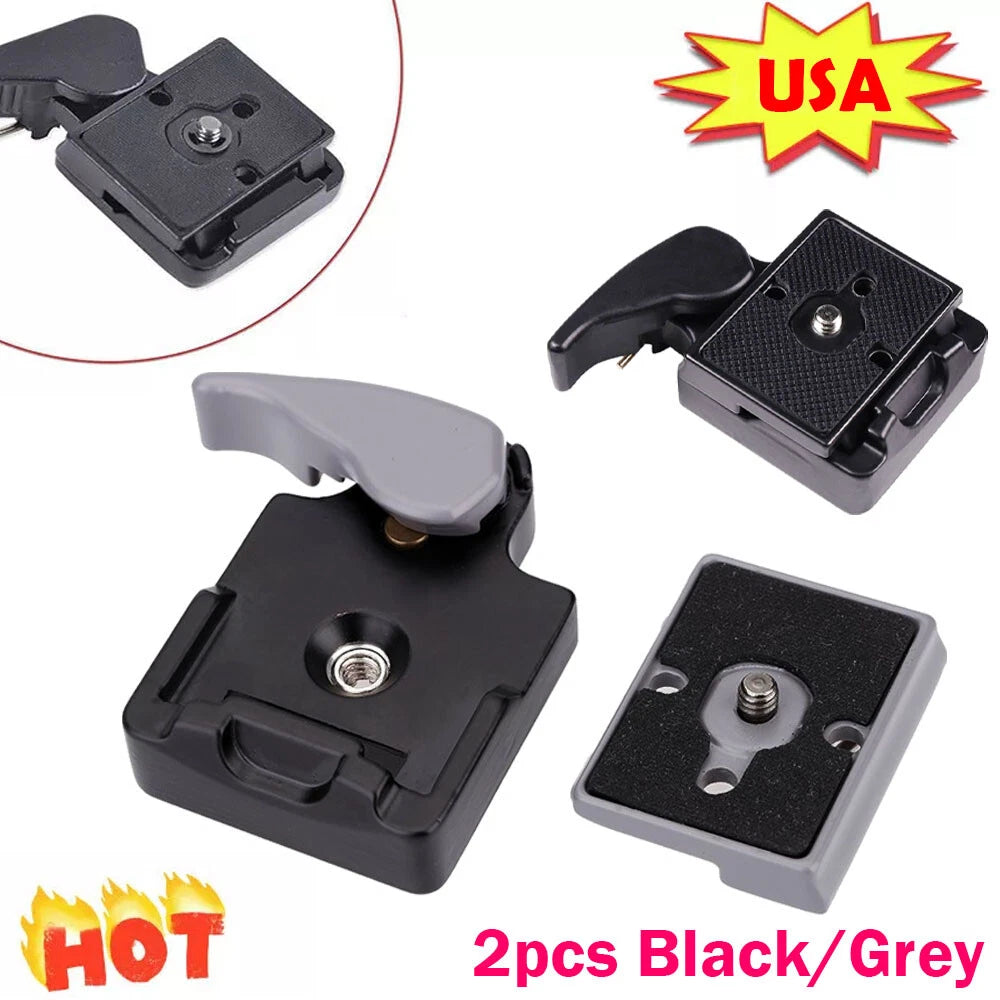 2Pcs Quick Release Plate Clamp Adapter for Manfrotto 200PL-14