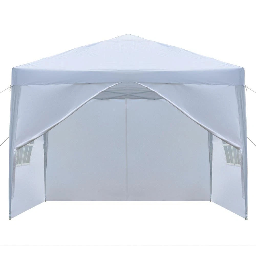 10'x10' White EZ Pop Up Party Tent Outdoor Canopy