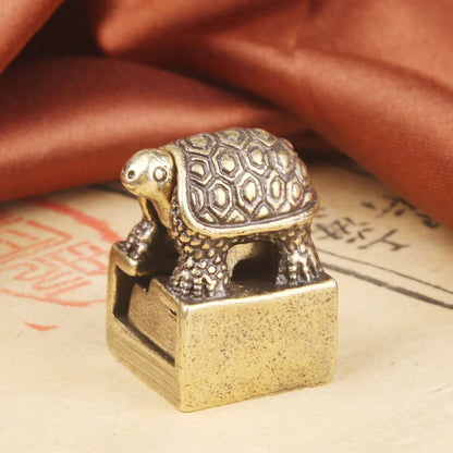 Antique Bronze Recruit Money Turtle Seal Statue