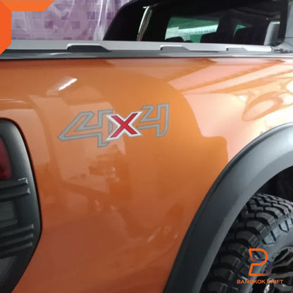 Silver 4x4 Side Cabin Rear Decal Sticker for Ford Ranger PX T6 (2015-2018)