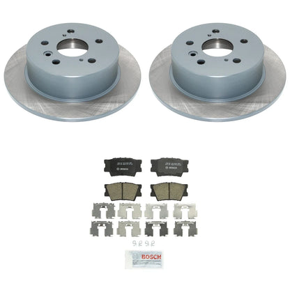 Set of 2 DuraGo Rear Rotors & Bosch QuietCast Pads for Avalon, Camry