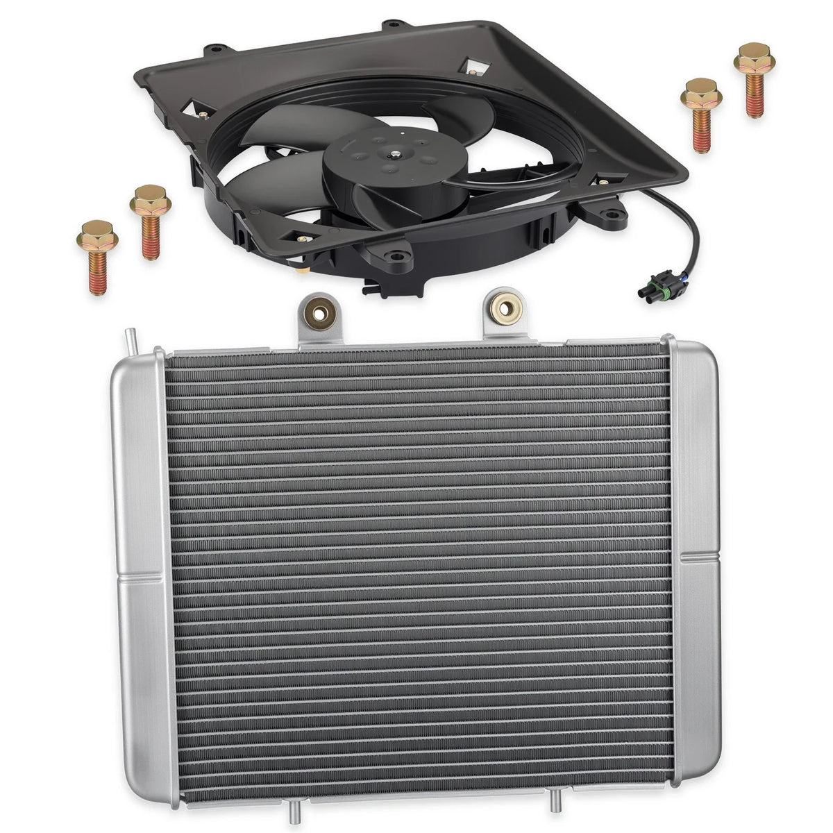 Aluminum Radiator + Cooling Fan for Polaris Sportsman 700 EFI (2004–2008)