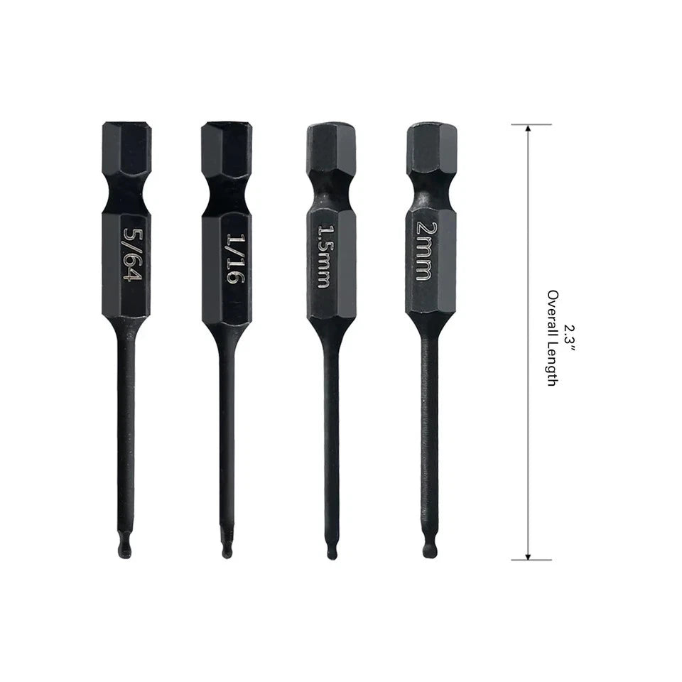 24 Pack Ball End Hex Allen Wrench Drill Bit Set - Metric & SAE Sizes