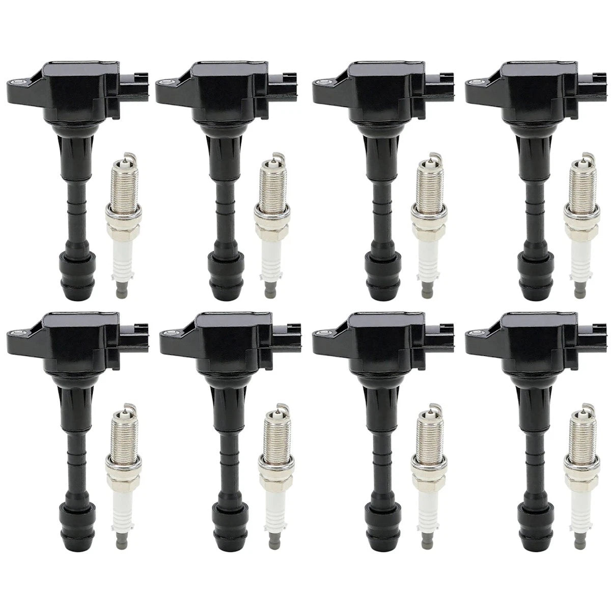 Set of 16 Ignition Coil and Spark Plug Kits for Nissan NV3500 (2012–2015) - 18084918, UF551, 22448ZE00A, 22448ZE00C