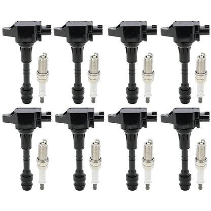 Set of 16 Ignition Coil and Spark Plug Kits for Nissan NV3500 (2012–2015) - 18084918, UF551, 22448ZE00A, 22448ZE00C
