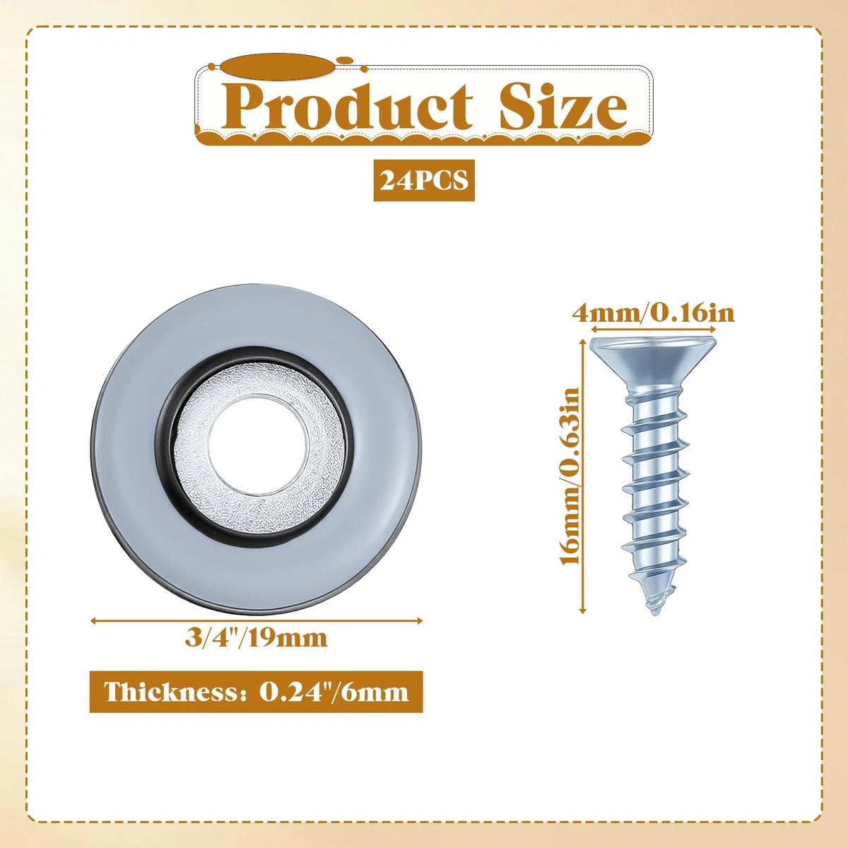24 Pack Furniture Glides 3/4" for Chairs (No Specific Part Numbers)