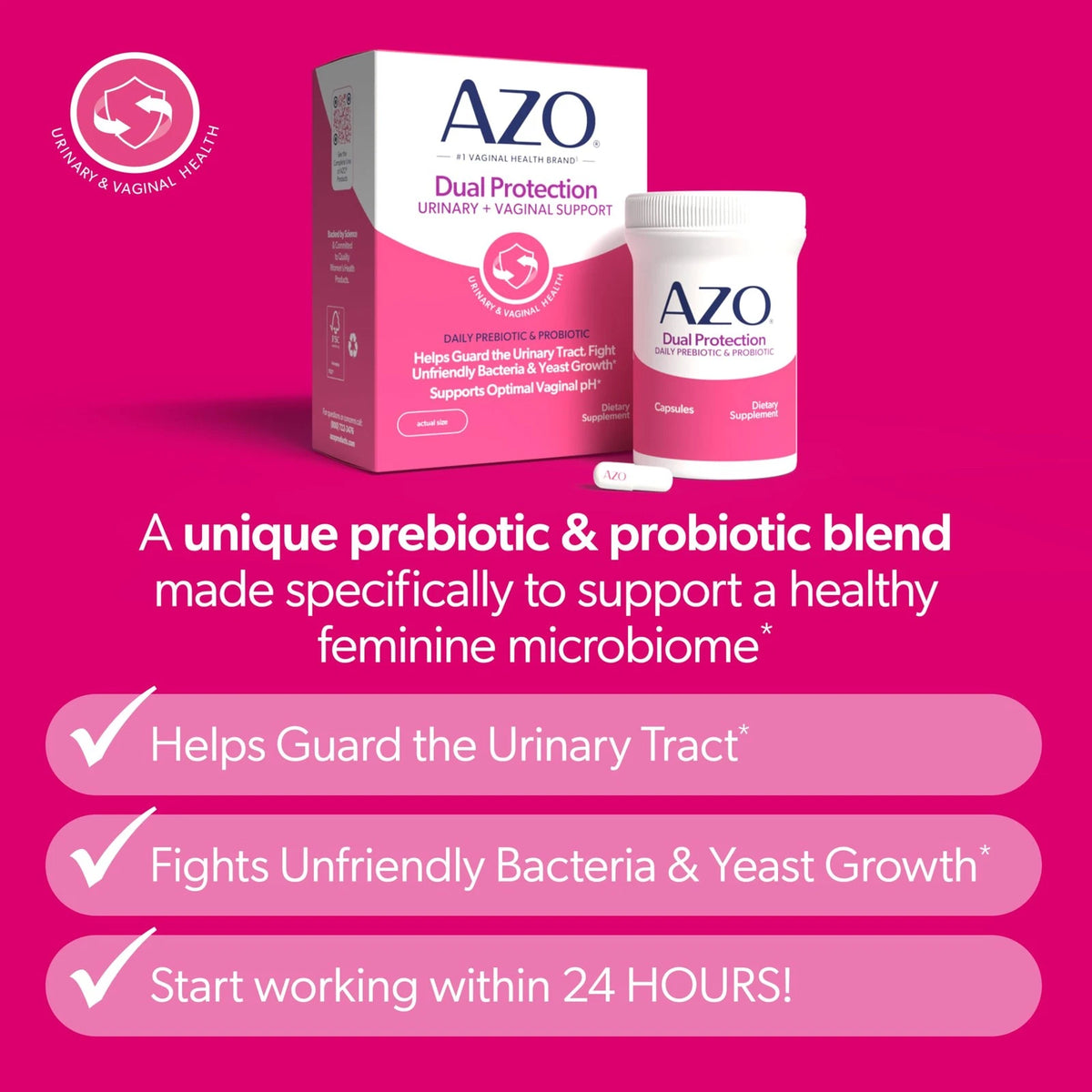 AZO Dual Protection for Urinary + Vaginal Support (30 Count)