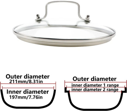 Set of 1 Tempered Glass Lid for Pots, Pans, Skillets (8")