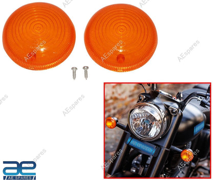 Indicator Lens Set Amber for Royal Enfield Classic Reborn Meteor Bullet 350