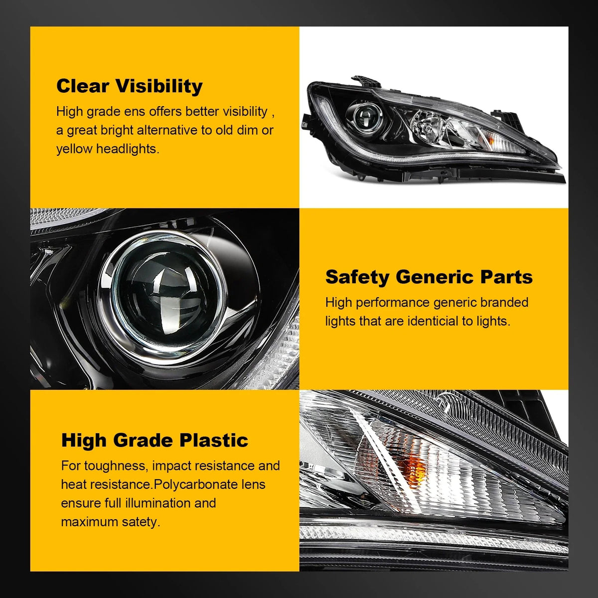 Right Headlight Assembly for Chrysler Pacifica (2017–2020) HID Projector