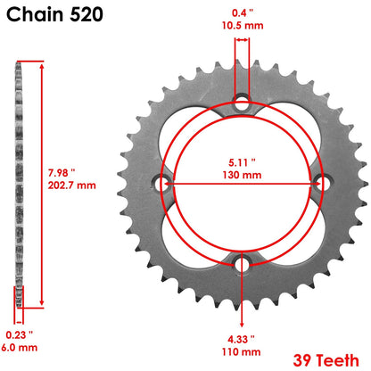 Celox Drive Chain & Sprocket Kit for Honda TRX400EX TRX400X (2005–2014) EG1482CH104XO