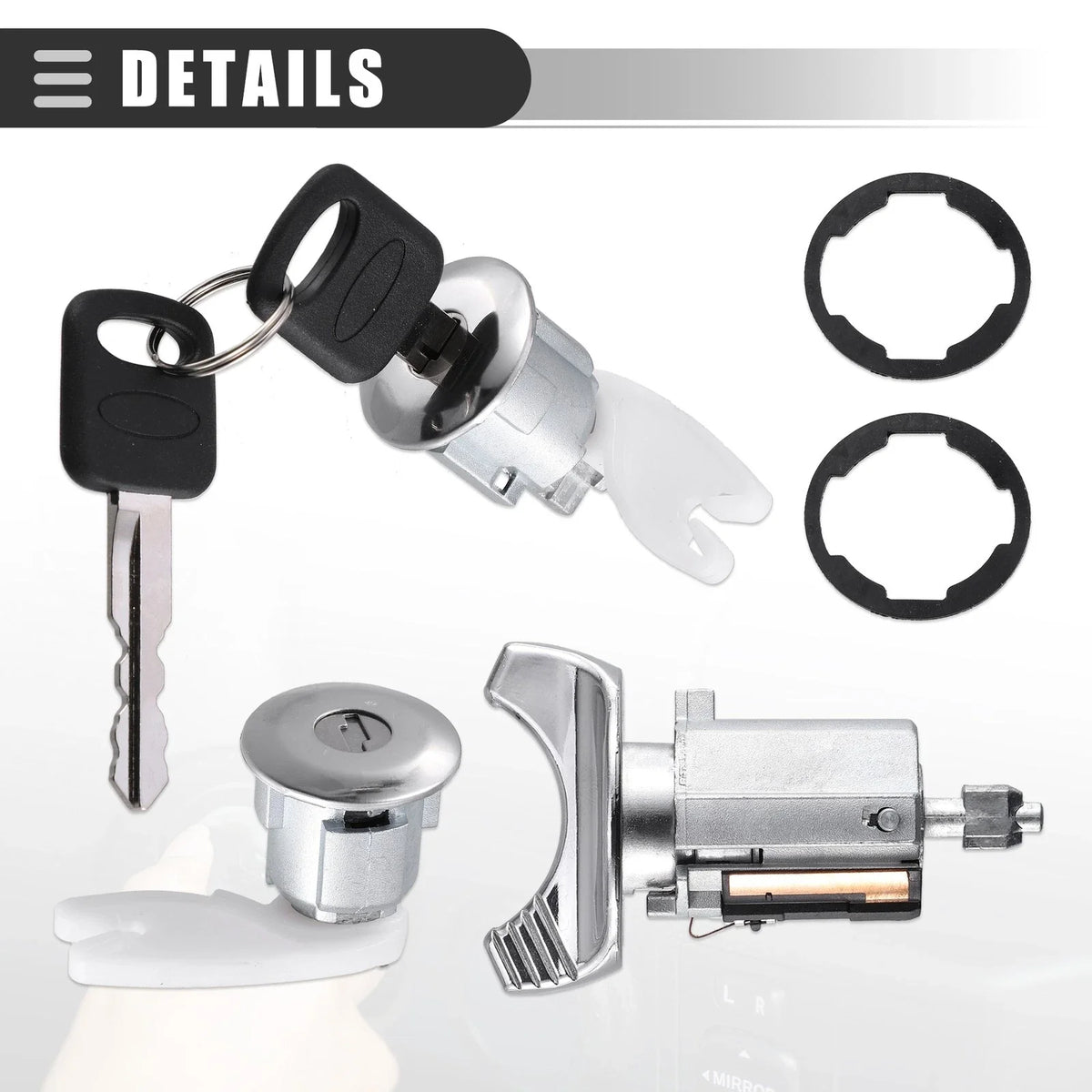 Ignition Switch Lock Cylinder Door Lock Cylinder Kit with 2 Keys for Ford F150 (1997–2003)