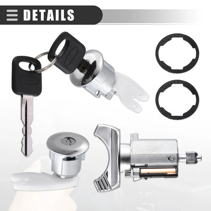 Ignition Switch Lock Cylinder Door Lock Cylinder Kit with 2 Keys for Ford F150 (1997–2003)