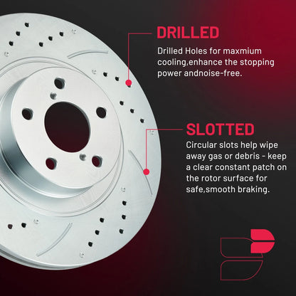 Front Rear Drilled Disc Brake Rotors for Subaru Legacy (2010–2012)