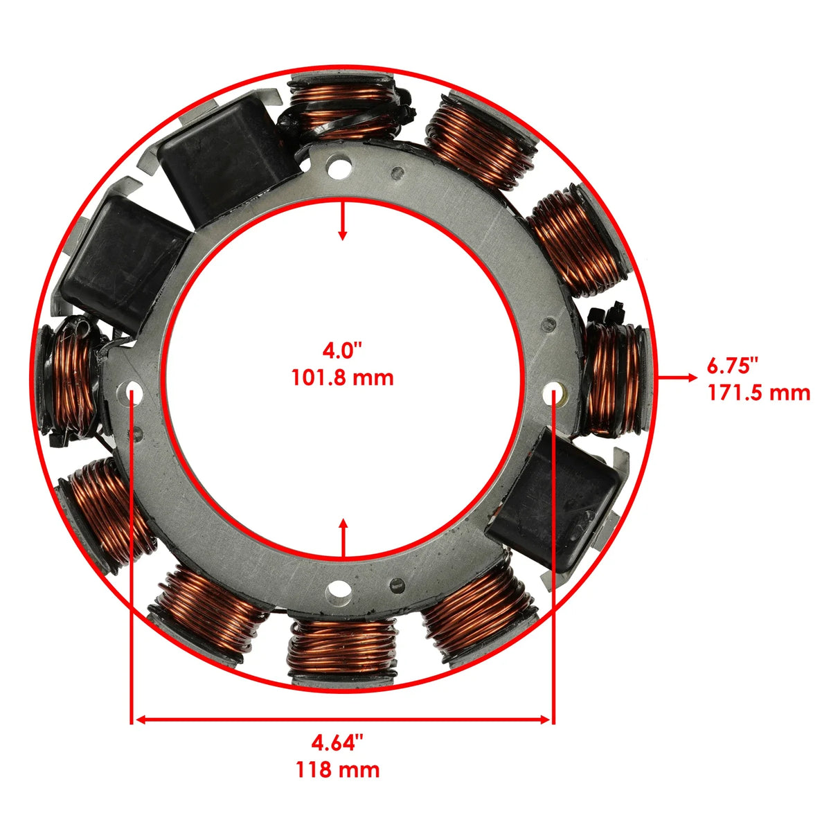 Stator for Evinrude Johnson Outboard 3000HP 8Cyl (1993–1995) 0584643 0763779 35AMP