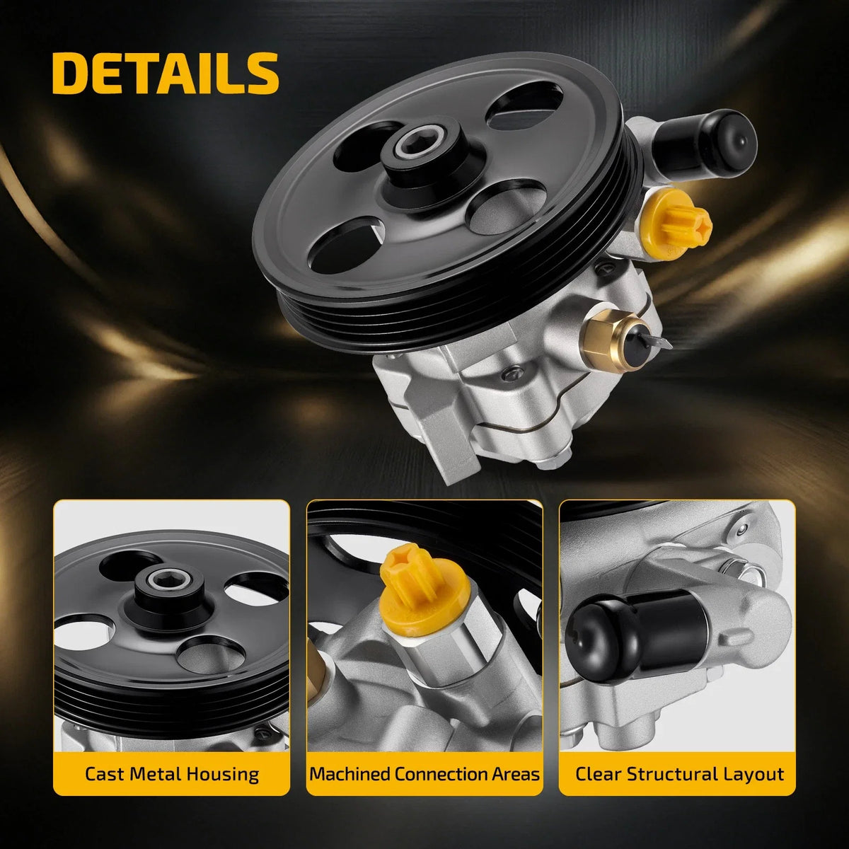 Power Steering Pump w/Pulley for Ford Edge Fusion Lincoln MKX (2007–2012)