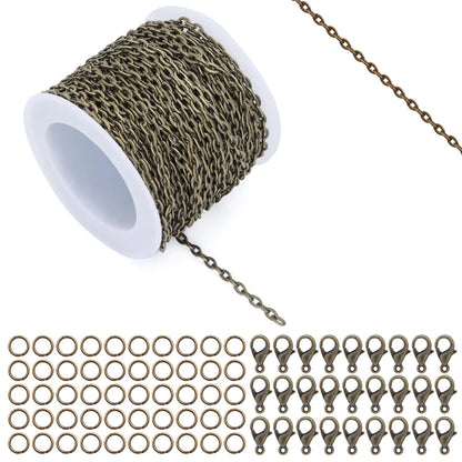 33 Feet Metal Bronze Necklace Chain O-Shaped Links