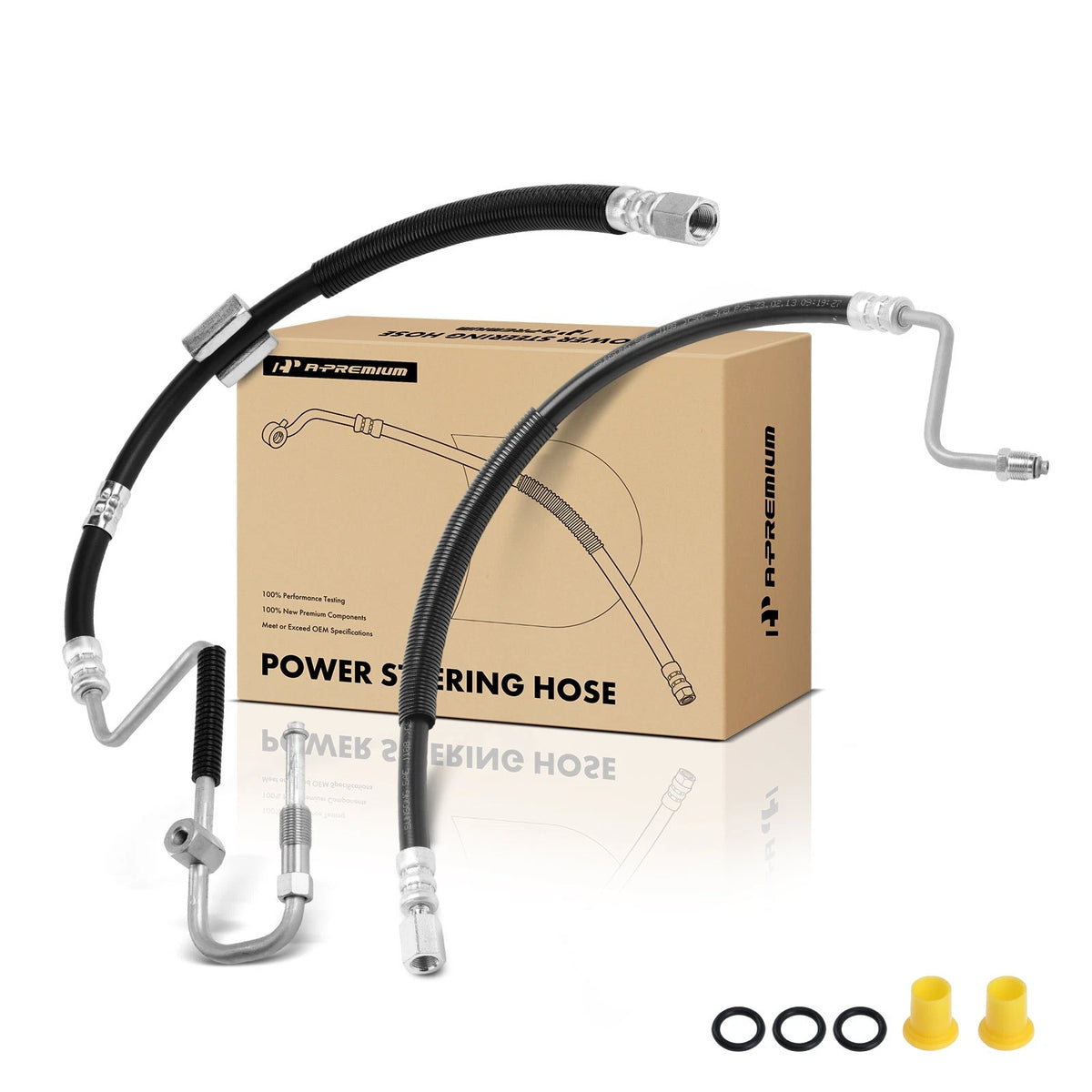 2X Power Steering Pressure Line Hose Assembly for Dodge Ram 1500 (2003–2004) - 52113737AE, 52113737AK, 52113927AC, 52121752AA, 52121752AC