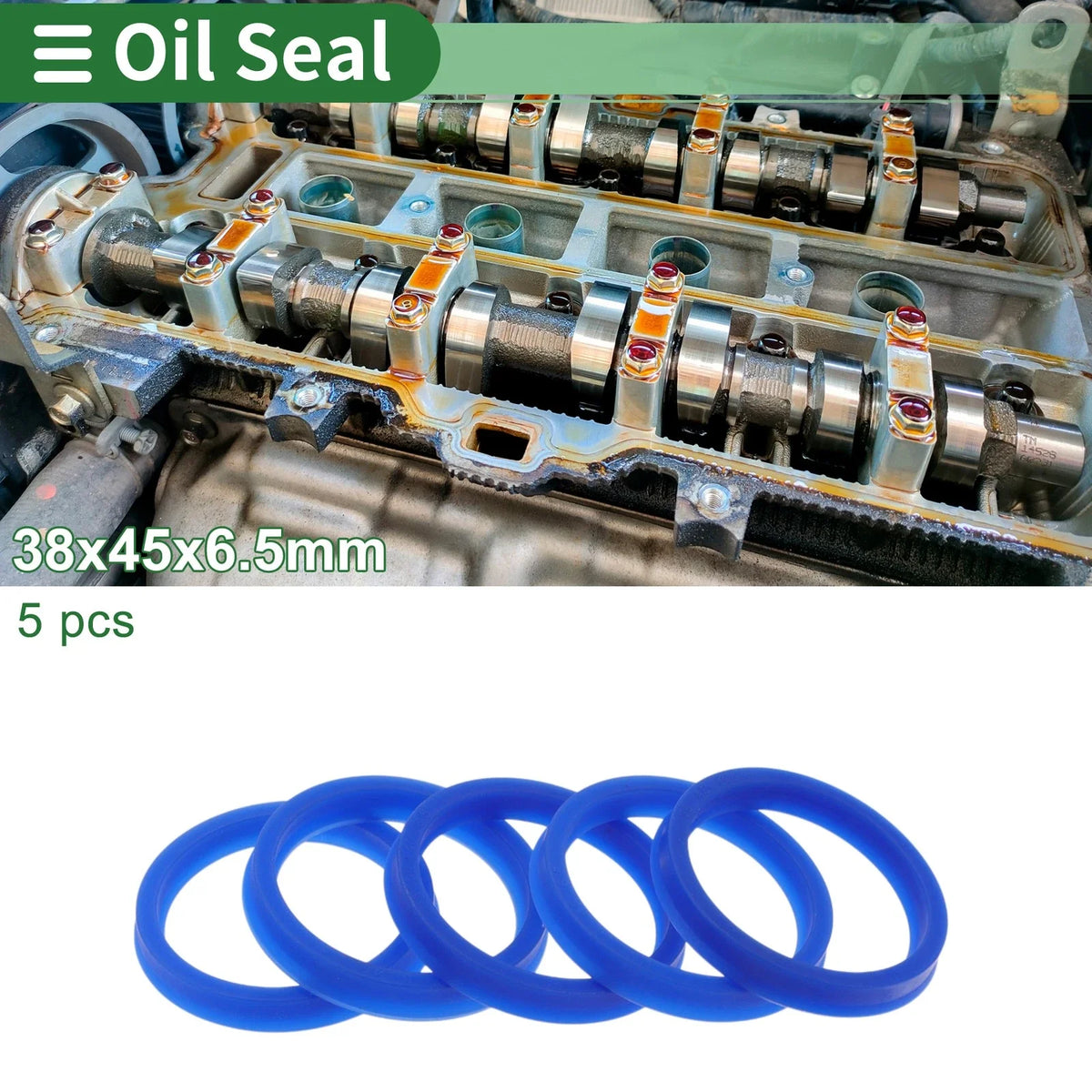Set of 5 Oil Seal Rotary Shaft Seal 38x45x6.5mm High Pressure