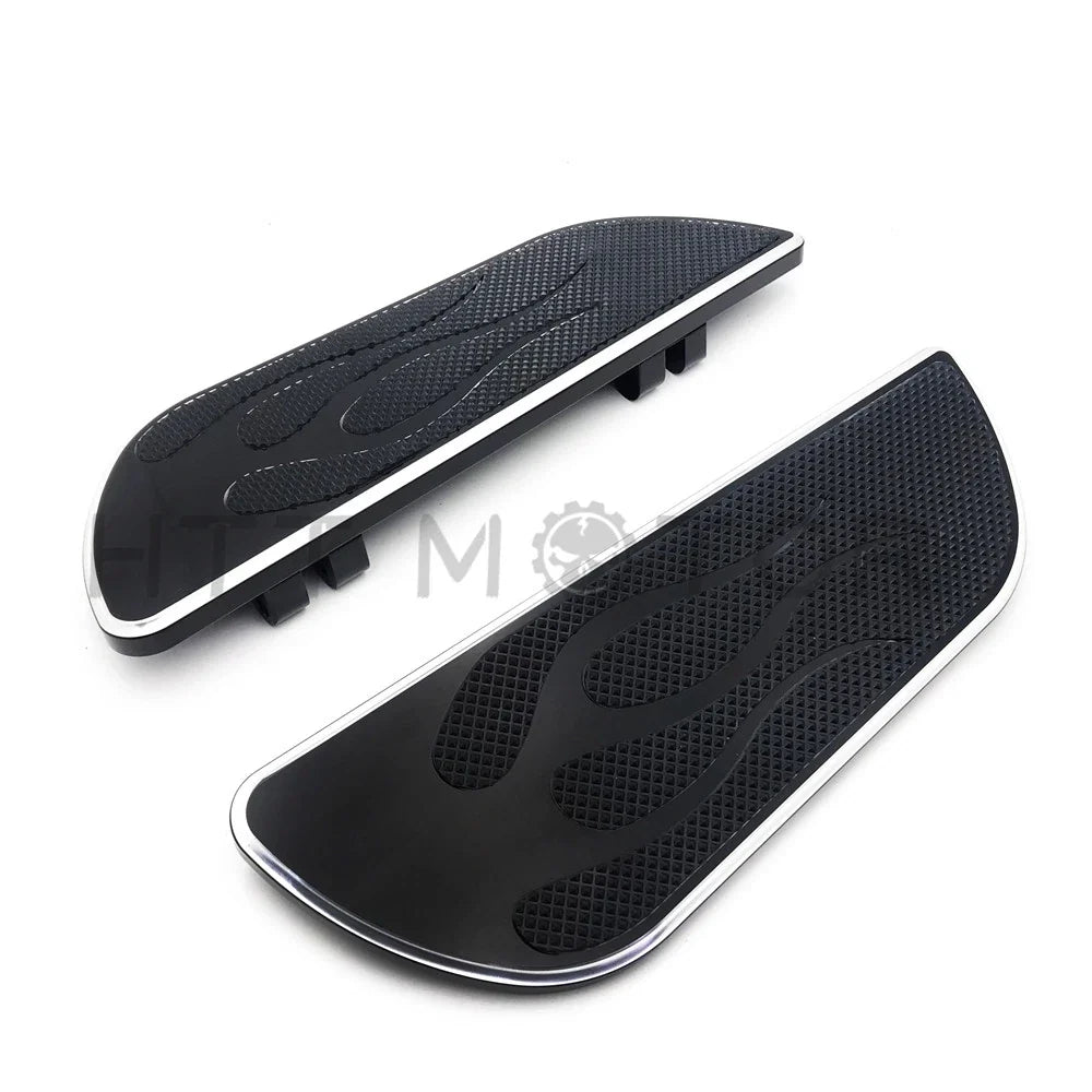 Pair Black Flame Foot Boards for Harley Touring (1984–2016)