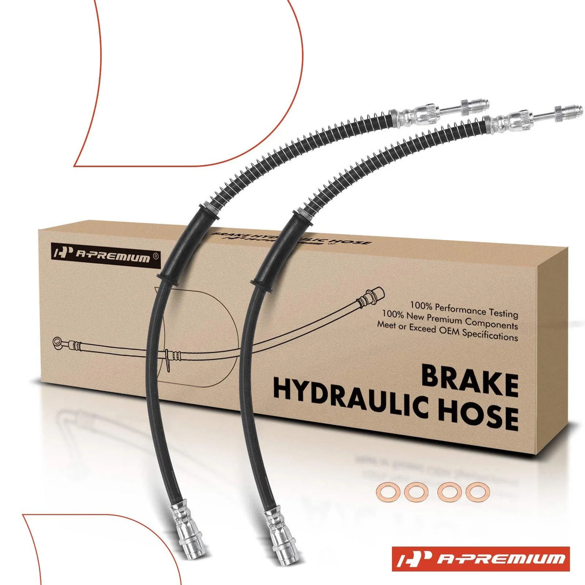 2X Front Brake Hydraulic Hose for Mercedes-Benz S63 AMG (2014–2019)
