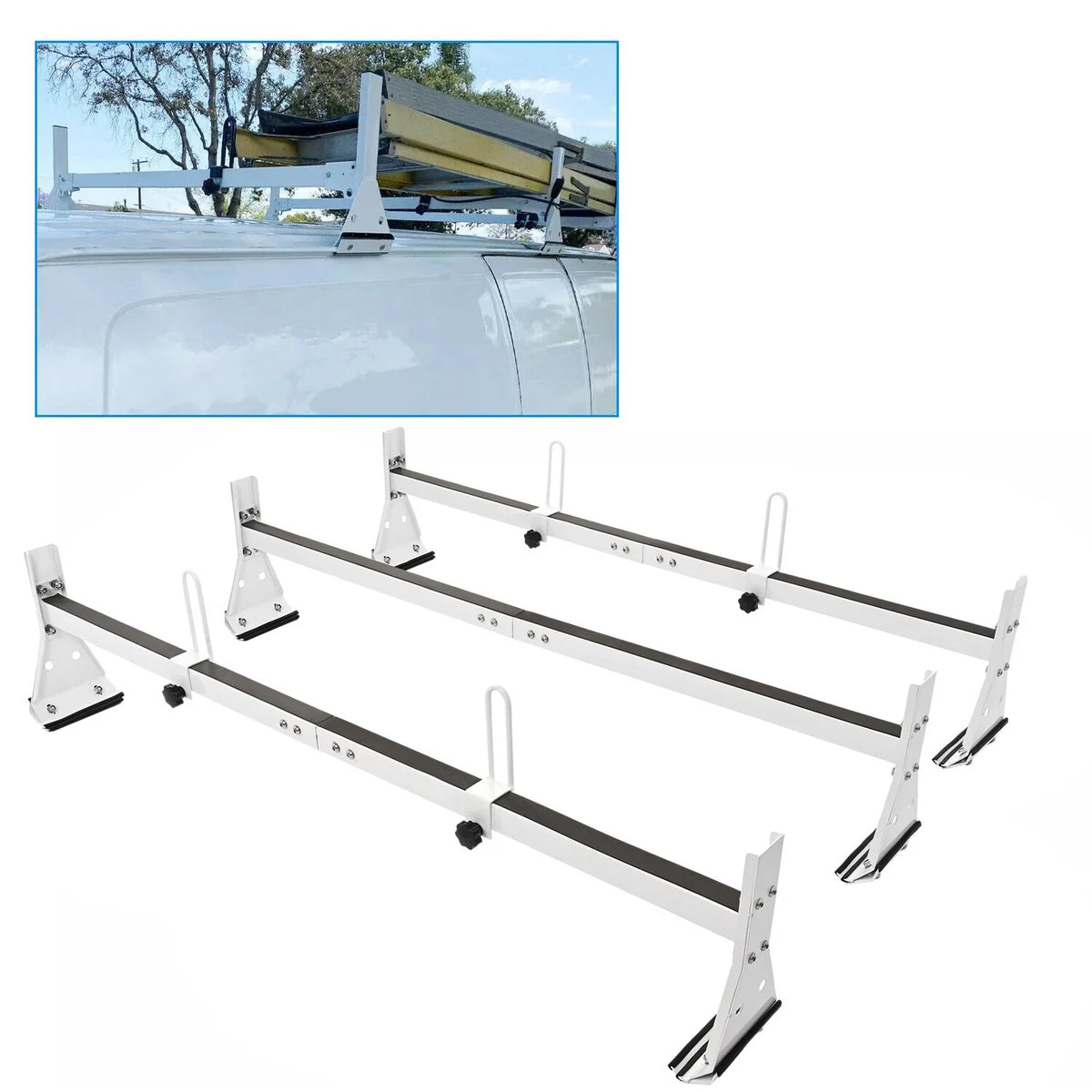 3 Bar Roof Ladder Rack for Chevy Express 2500/3500 (1996–Present)