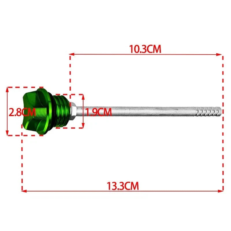 Oil Level Dipstick for Motorcycle (Aluminum Alloy, Non-Slip Grip)
