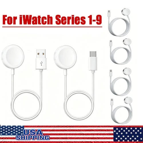 Type-C Cable Charger for Apple Watch Series 3-9 & Ultra (No Part Numbers)