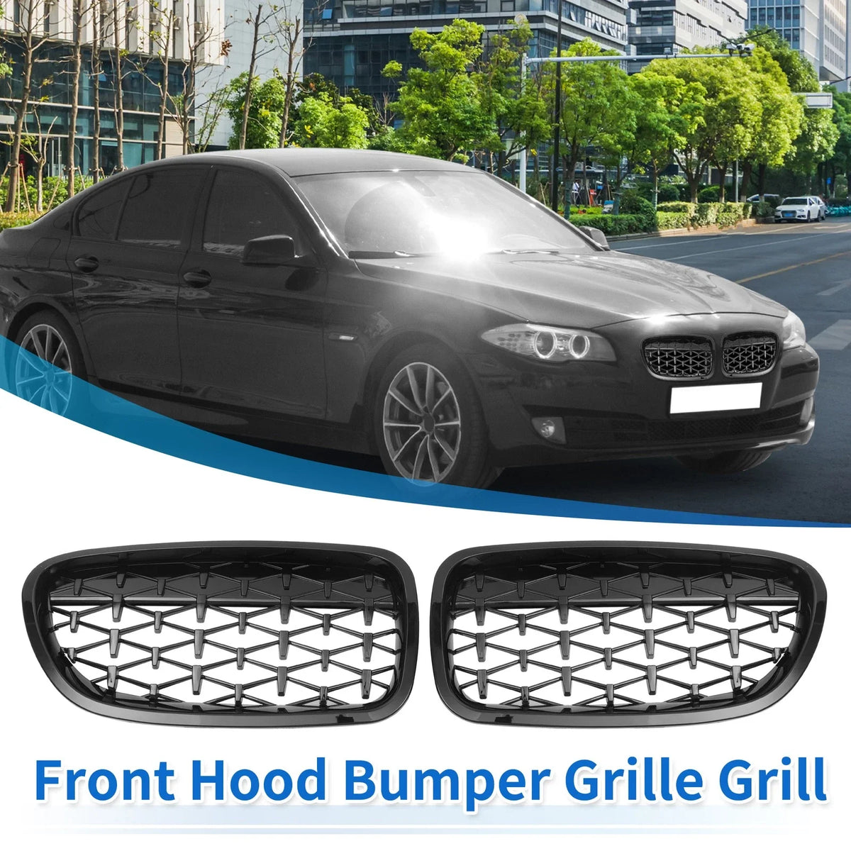 Front Hood Bumper Grille for BMW 528i 535i 550i xDrive (2011–2016)