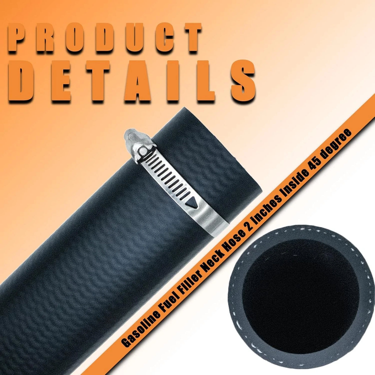 Gasoline Fuel Filler Neck Hose for (2 inches, 45 Degree)