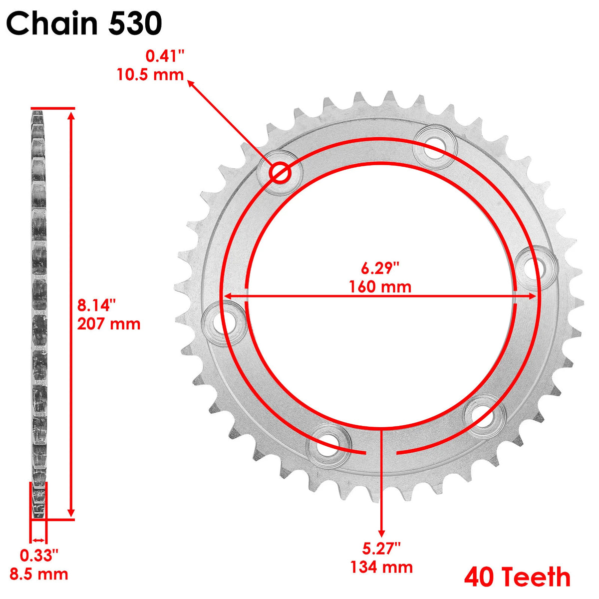 Red O-Ring Drive Chain and Sprockets Kit for Honda RVT1000R (2000–2006) EG1869FS120XO