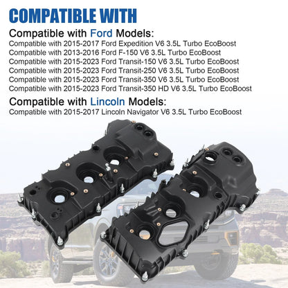 2 Valve Covers Set for Ford F-150 (2013–2016) & Expedition (2015–2017) 3.5L Turbo