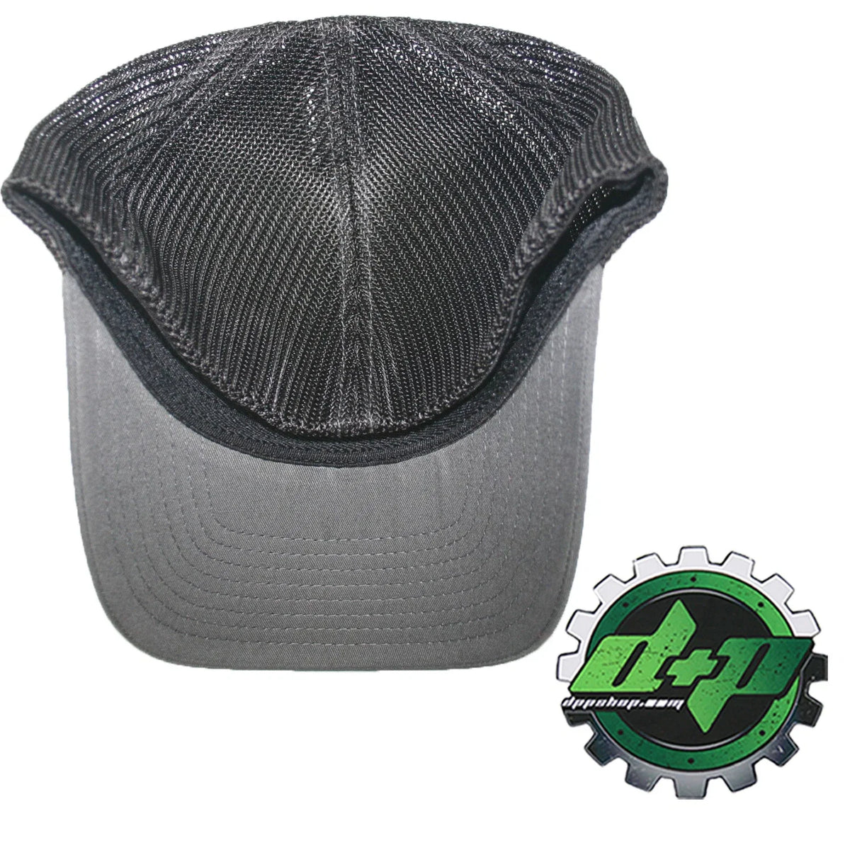Powerstroke Trucker Hat for Ford (Charcoal Gray/Black Mesh, Flex Fit)