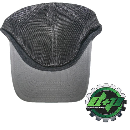 Powerstroke Trucker Hat for Ford (Charcoal Gray/Black Mesh, Flex Fit)