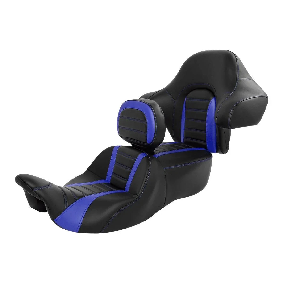 Black Blue Rider Driver & Passenger Seat Backrest for Harley Electra Glide (2014–2023)